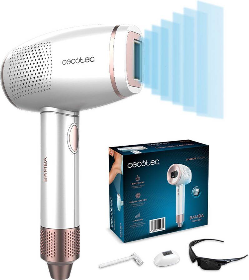 Cecotec IPL Laser ontharingsapparaat voor vrouwen en mannen Met koelfunctie Geschikt voor het volledige lichaam 500.000 pulsen (meer dan 20 jaar) Met huidcontactsensor