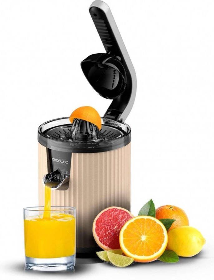 Cecotec Xqueeze RetroJuice 600 Slowjuicer 600 W Beige Zwart Roestvrijstaal