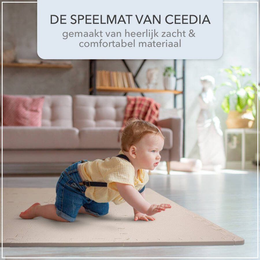 CEEDIA Foam Puzzelmat (16 Stuks) 30x30x1 2CM Schuim Puzzel Tapijttegels Kruipmat Baby Speelmat Peuter Speeltegels Kind Speelkleed Kinderen Speel Kruip Mat Tapijt Tegels Vloertegels Vloermat Vloerbeschermer Puzzelmat baby speeltapijt