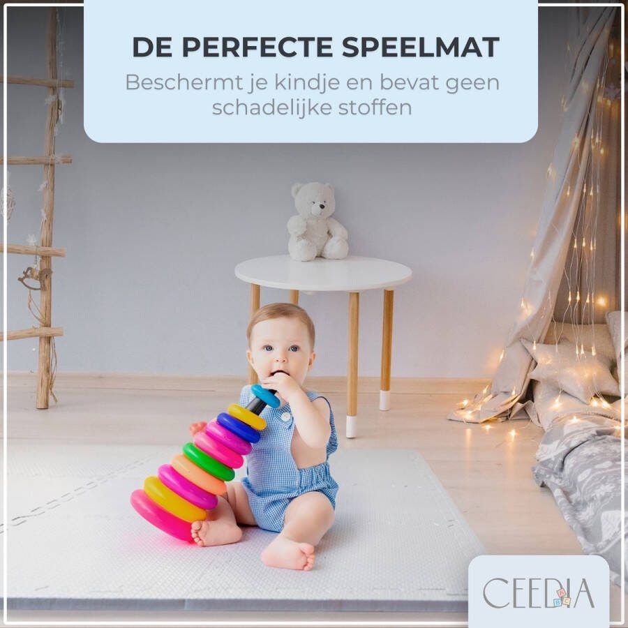 CEEDIA Foam Puzzelmat (20 Stuks) 30x30x1 2CM Schuim Puzzel Tapijttegels Kruipmat Baby Speelmat baby Speeltegels Kind Speelkleed Kinderen Speel Kruip Mat Tapijt Tegels Vloertegels Vloermat Vloerbeschermer Puzzelmat baby speeltapijt