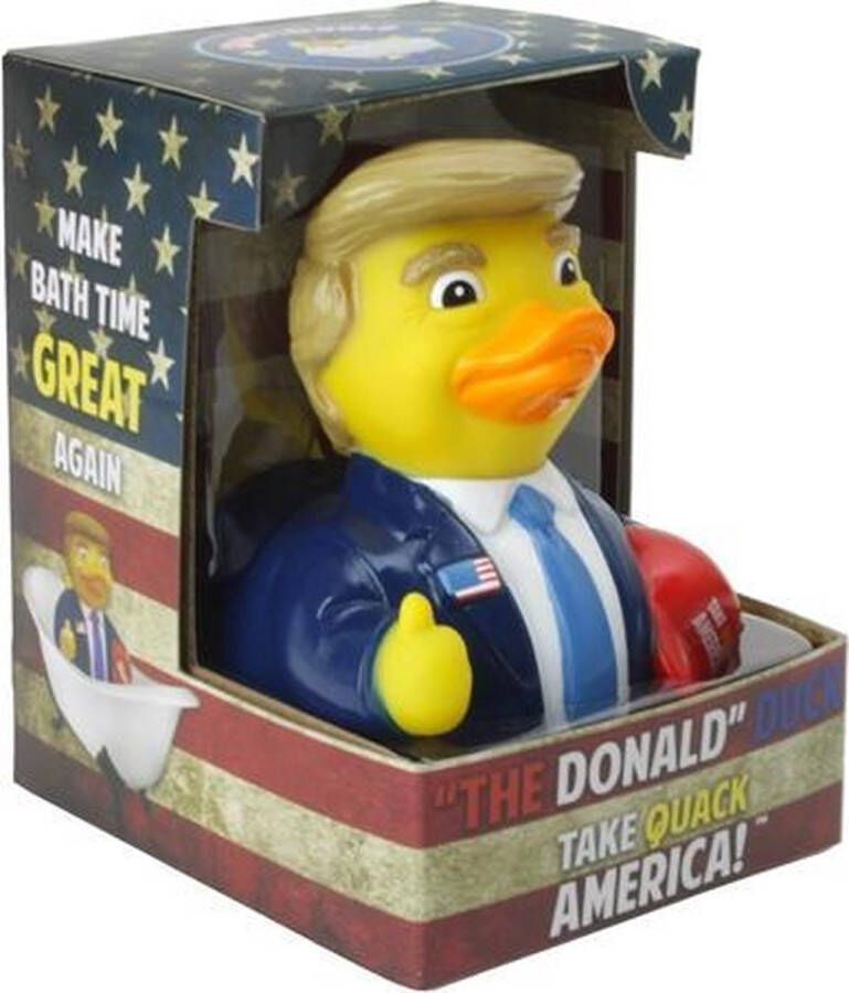 CELEBRIDUCKS THE DONALD DUCK TRUMP RUBBER DUCK 11cm bekendste badeendjes merk uit de USA TRUMP Fans dont like BIDEN ... Take Quack America and Make Bath Time Great Again!