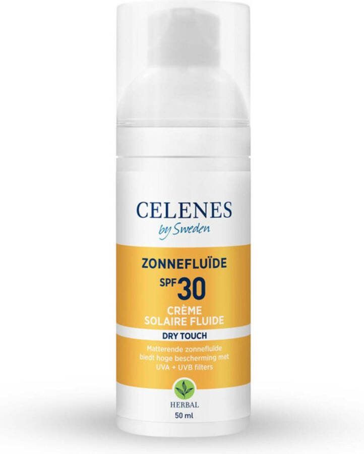 CELENES by Sweden Herbal Sun Dry Touch SPF30 50ml Zonnebrandcrème voor Alle Huidtypes Zonnebrand Zonnebrandcrème voor Alle Huidtypes