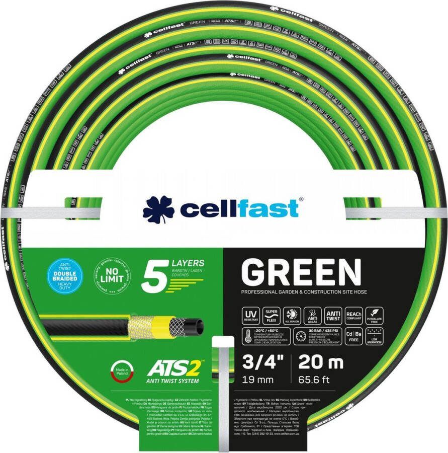 Cellfast Green 5-laags tuinslang 3 4 20m UV-bestendig