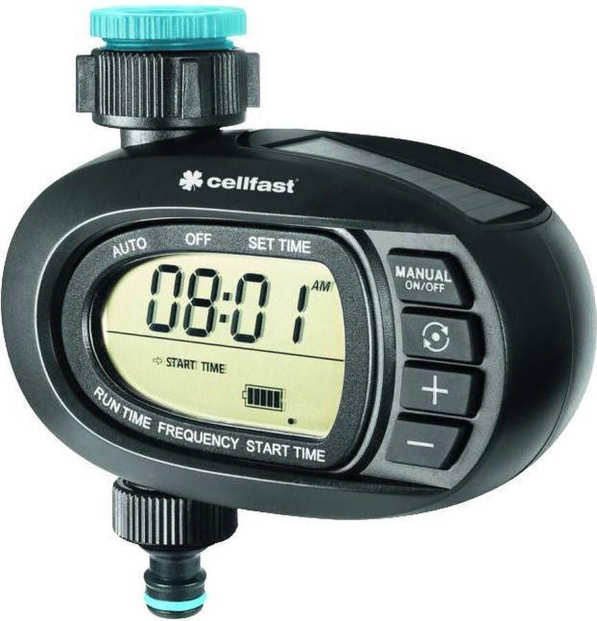 Cellfast Watertimer Solar irrigatiecomputer Ergo-solar-unit is een leesbaar display