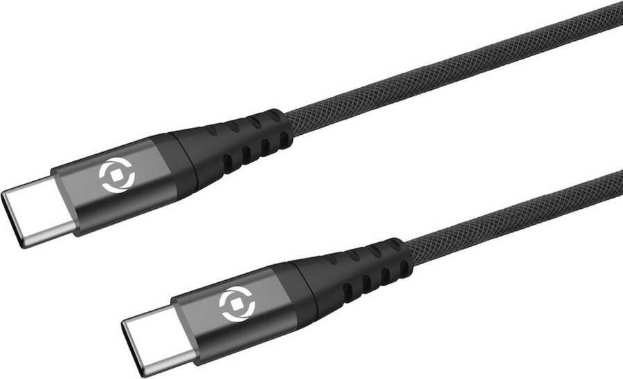 Celly Kabel USB-C 60W 1 Meter Nylon Zwart