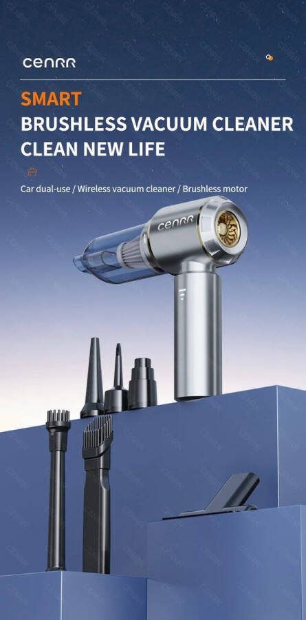 Cenrr Hydrix Kruimeldief Snoerloos Handstofzuiger Oplaadbaar Auto Stofzuiger Kruimelzuiger met Krachtige Zuigkracht 360000Pa