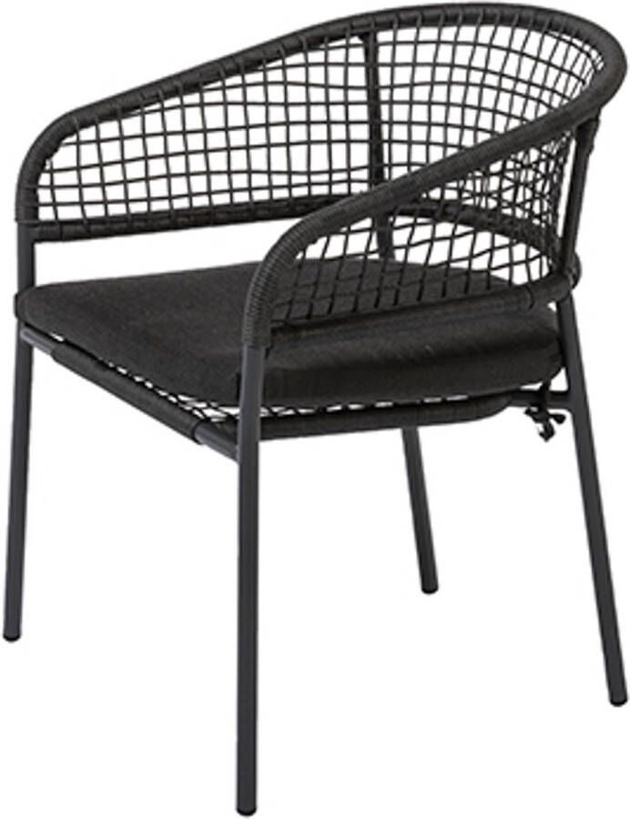 Central Park Stapelbare Wicker Tuinstoel Ciotat Aluminium Zwart