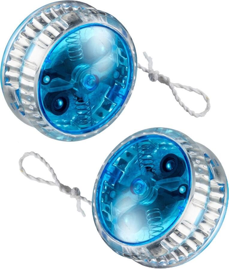 CEPEWA Speelgoed Jojo met LED licht 2x voor kinderen en volwassenen turquoise kunststof