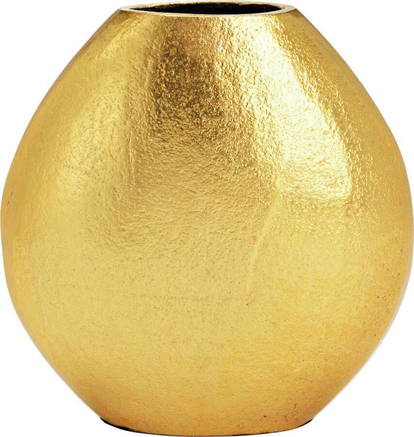 CEPEWA Deco Metalen bloemenvaas goud Monaco de luxe D16 x H16 cm Stijlvolle interieurs