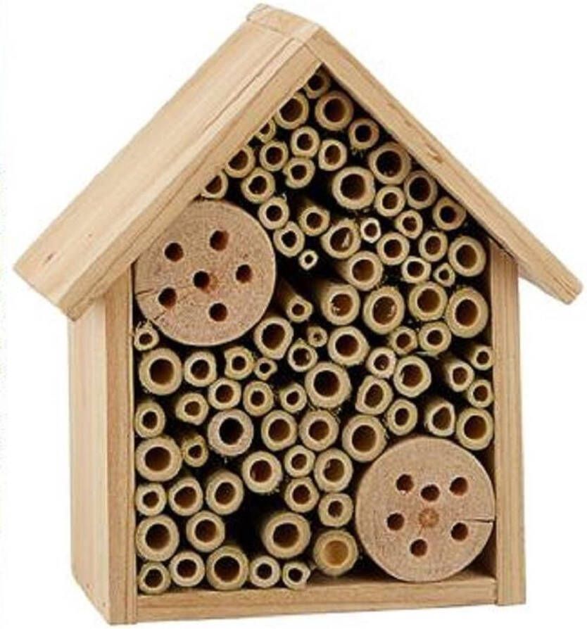 CEPEWA Insectenhotel bijenhuis wespenhotel voor insecten 19 cm Tuindecoratie Diervriendelijk Hotel huisje voor insecten Bijenhuis lieveheersbeestjehuis