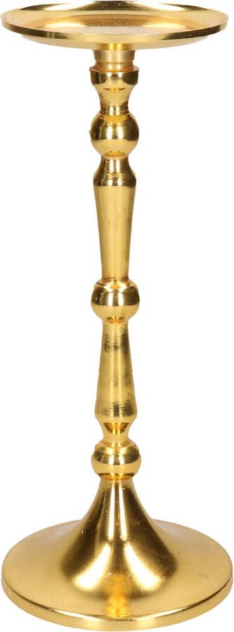 CEPEWA Luxe kaarsenhouder kandelaar klassiek goud metaal 11 x 11 x 28 cm Kandelaars voor stompkaarsen