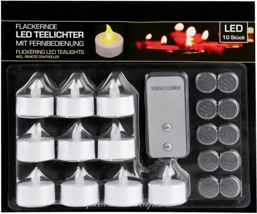 Merkloos Sans marque LED Theelichten wit licht 8 stuks | echt vlameffect ledkaarsen | witte led-kaarsen met vlam effect | batterijen meegeleverd | flikkerende elektrische waxine kaarsjes kaars