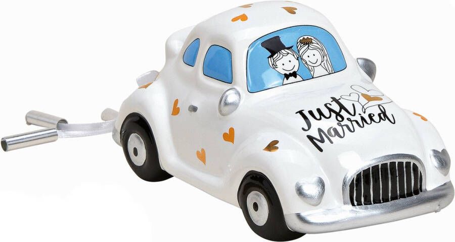 Cepewa Spaarpot voor volwassenen Just Married Keramiek Auto in bruiloft thema 16 x 8 cm Spaarpotten