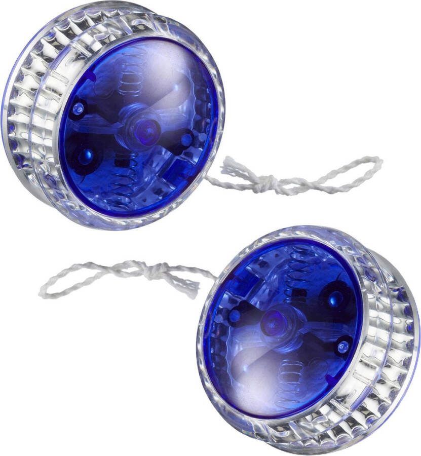 CEPEWA Speelgoed Jojo met LED licht 2x voor kinderen en volwassenen blauw kunststof