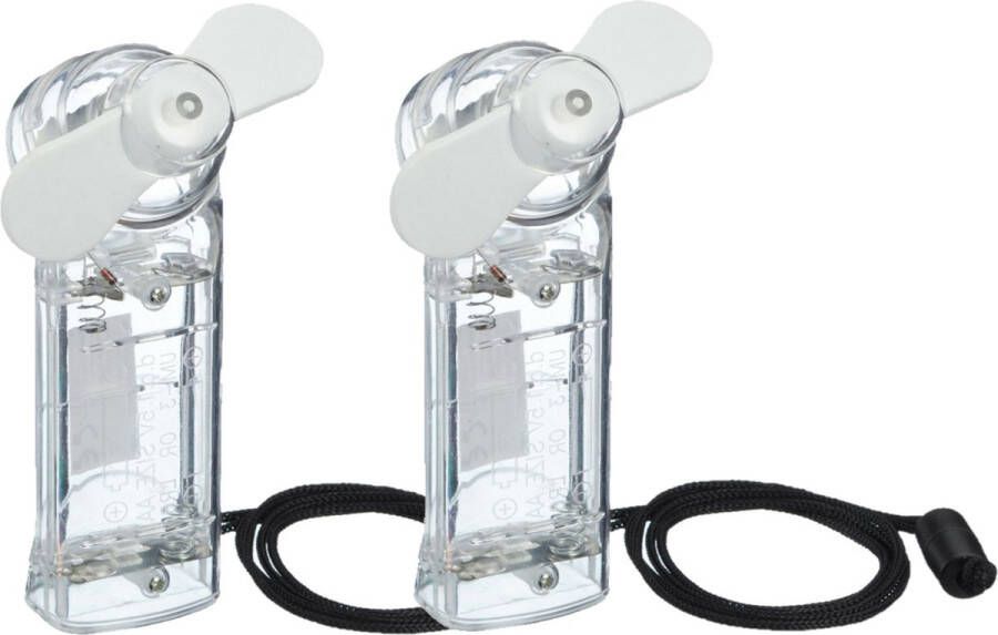 Cepewa Ventilator voor in je hand 2x Verkoeling in zomer 10 cm Wit Klein zak formaat model Handventilatoren