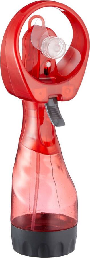 Cepewa Ventilator waterverstuiver voor in je hand Verkoeling in zomer 25 cm Rood Handventilatoren
