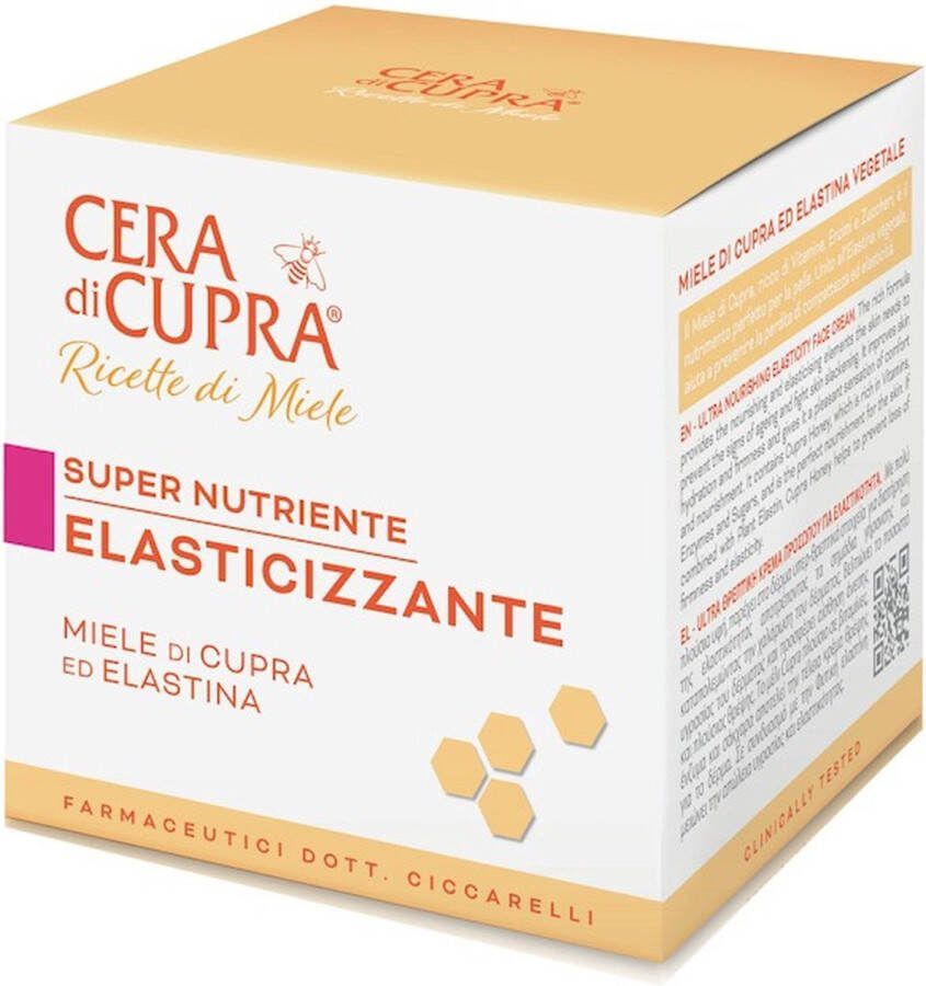 Cera Di Cupra ~Ricette di Belezza ~ Nutriente Rielisticizzante met spateltje: voedende dagcrème met hyaluronzuur katoenextract en natuurlijke oliën. Voor de normale huid
