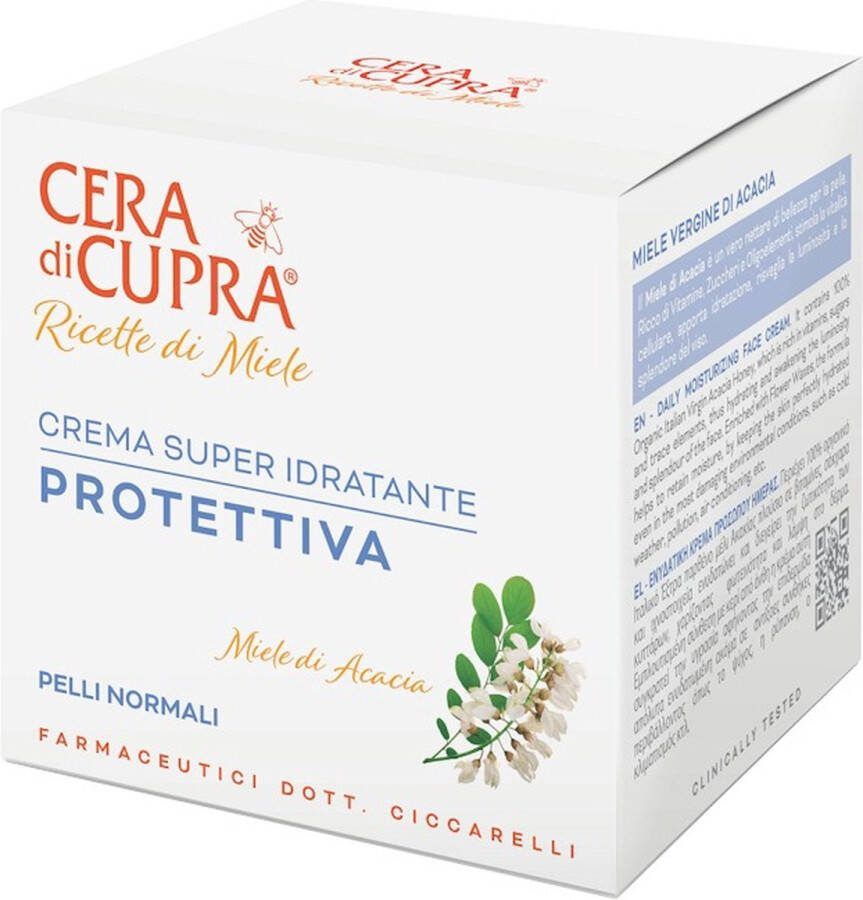 Cera Di Cupra Ricette di Miele: Super Idratante Prottetiva inclusief spateltje Ideale beschermende hydraterende dagcrème met Acacia honing voor een zachte huid