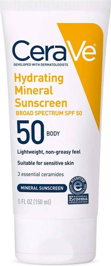 CeraVe 100% Mineral Sunscreen SPF 50 Body Sunscreen 150ml