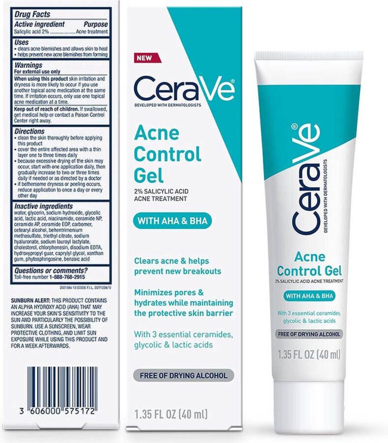 CeraVe Acne Control Gel AHA BHA Acne Gel salicylic acid Acne Treatment