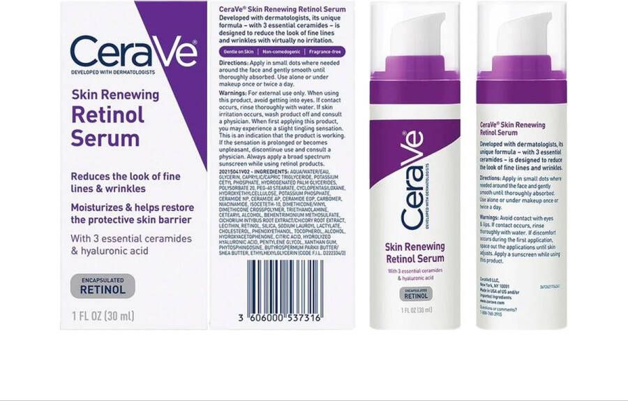 CeraVe Anti Aging Retinol Serum Helpt fijne lijntjes en rimpels te verminderen