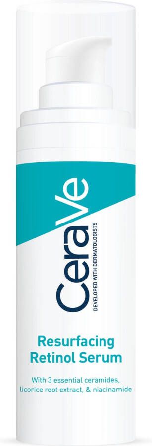 CeraVe Resurfacing Retinol Serum tegen restlittekentjes en zichtbare poriën voor onzuivere huid met neiging tot acne 30 ml