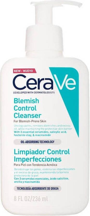 CeraVe Blemish Control Cleanser Reinigingsgel vette huid met neiging tot acne 236ml Anti-Onzuiverheden Reinigingsgel