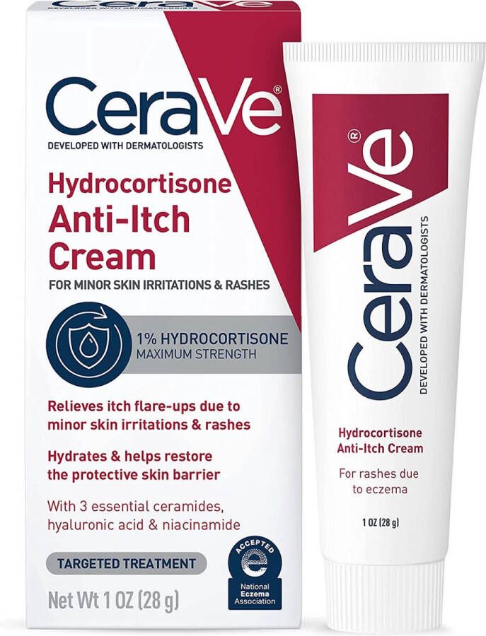 CeraVe Cream Eczeem Tegen jeuk extra droge schilferige huid lichte huiduitslag irritaties of insectenbeten
