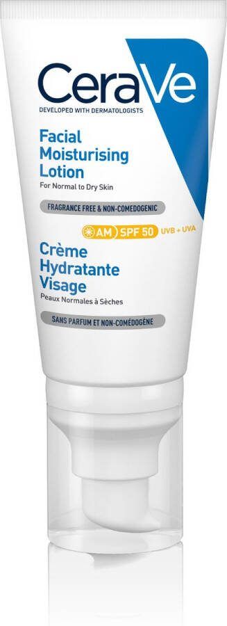 CeraVe Facial Moisturizing Lotion SPF50 Dagcreme normale tot droge huid 52ml Hydraterende dagcreme