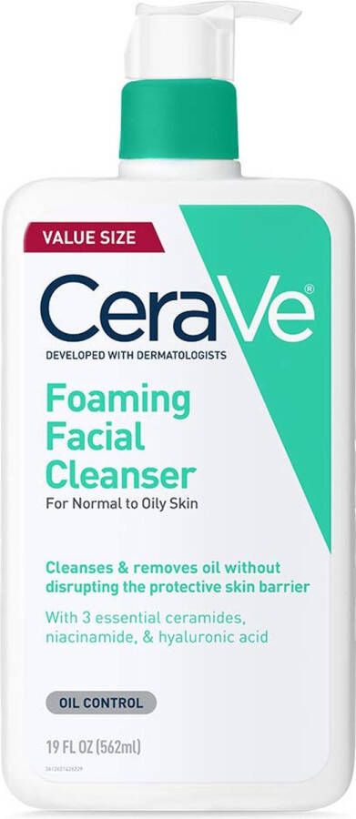 CeraVe Foaming Facial Cleanser for Normal to Oily Skin Reinigingsgel normale tot vette huid 562ml