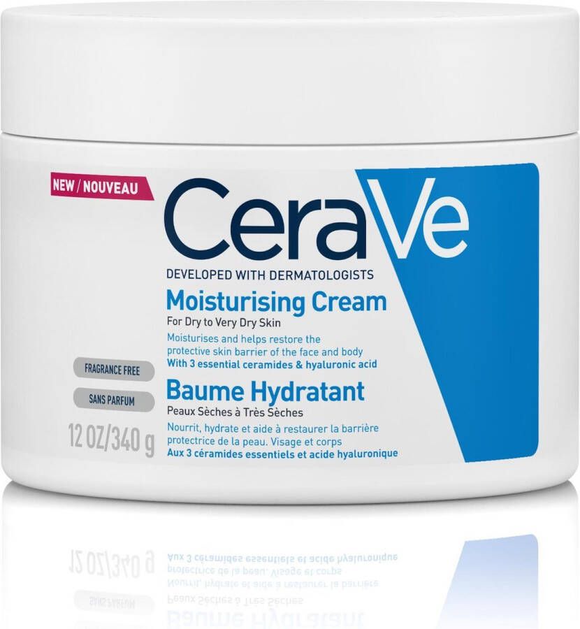 CeraVe Moisturizing Cream Bodycrème droge tot zeer droge huid 340g Hydraterende Creme
