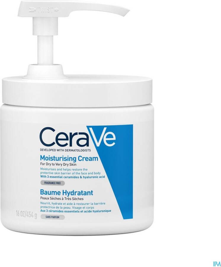 CeraVe Moisturizing Cream Bodycrème droge tot zeer droge huid 454 g Hydraterende Crème