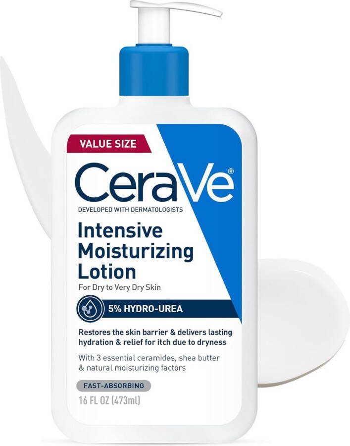 CeraVe Intensive Moisturizing Lotion Hydro-Urea + Shea Butter Droge huid Rode huid Jeukende huid 473ml