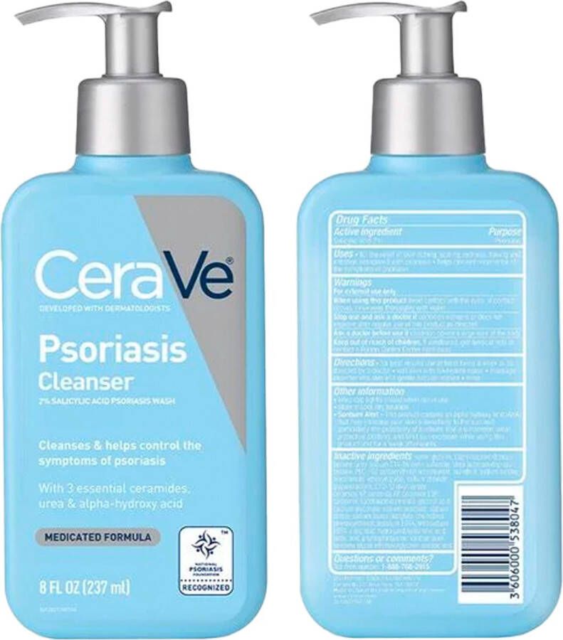 CeraVe Psoriasis Cleanser met salicylzuur Psoriasis Wash Behandeling psoriasis huidreiniger