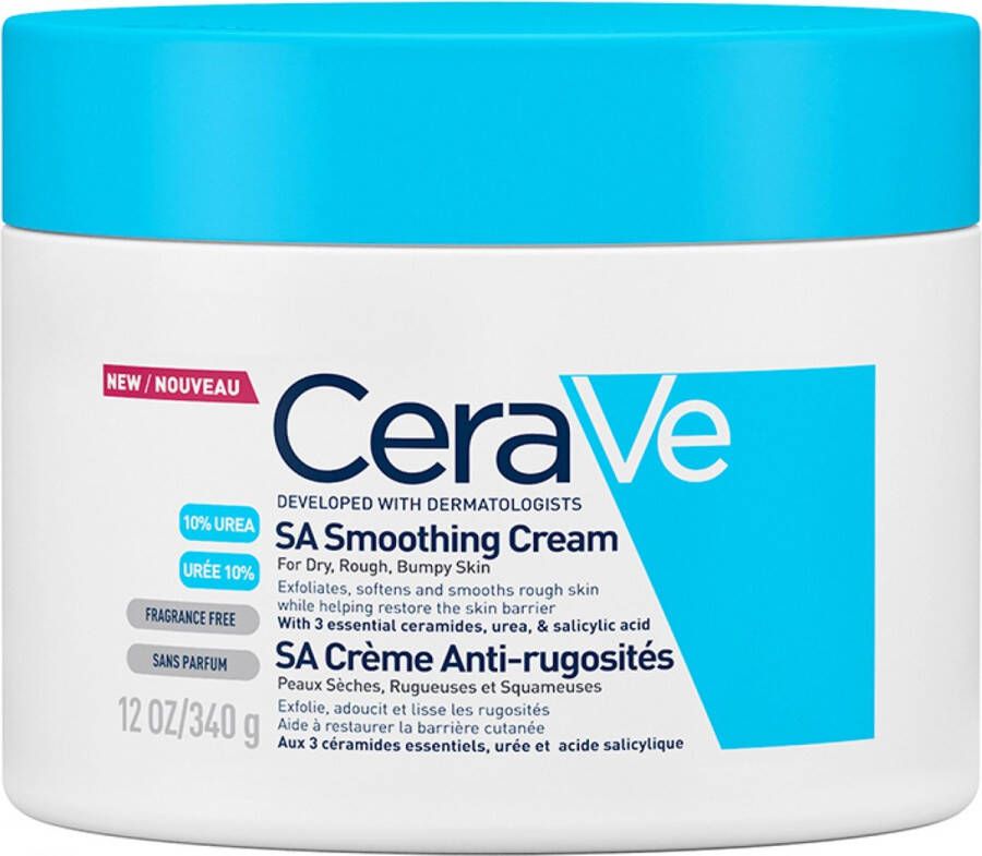 CeraVe SA Smoothing Cream Bodycréme droge en ruwe huid 340 g SA Anti-Ruwe Huid Crème