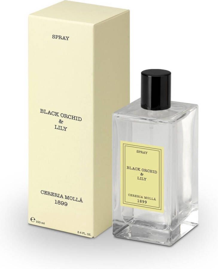 Cereria Mollà 1899 Room Spray Black Orchid & Lily Huis parfum Interieurparfum Body Mist 100ml roomspray interieurspray