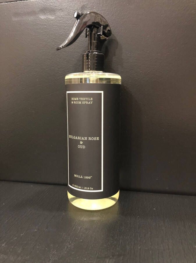 Cereria Mollà 1899 Textielspray Roomspray Bulgarian Rose & Oud luxe huisparfum kamer verfrisser huisparfum 500ml interieurparfum bloemen lente rozen