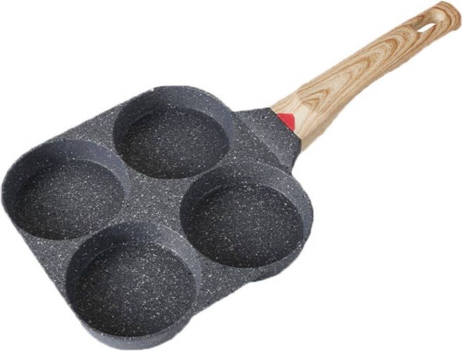 Ceruzo American Pancakepan Pannenkoekenpan Omeletpan 4 Vakjes Diameter 9 cm- Anti-aanbaklaag