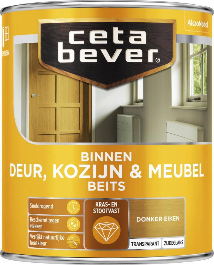 Cetabever Transparant Binnenbeits Deur & Kozijn Ac 0109 Donker Eiken 750ml