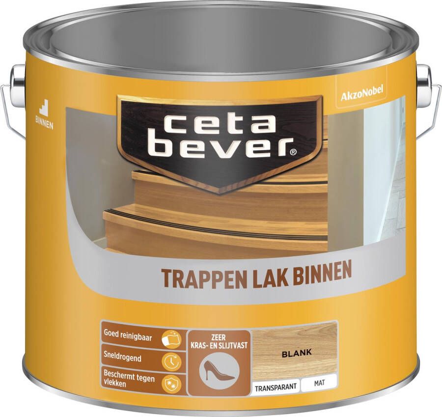 CetaBever Binnen Trappen Lak Mat Blank 2 5 liter