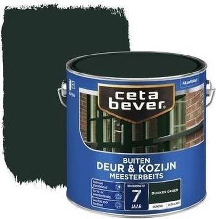 CetaBever Buiten Deur & Kozijn Meester Beits Zijdeglans Donker Groen 2 5 liter