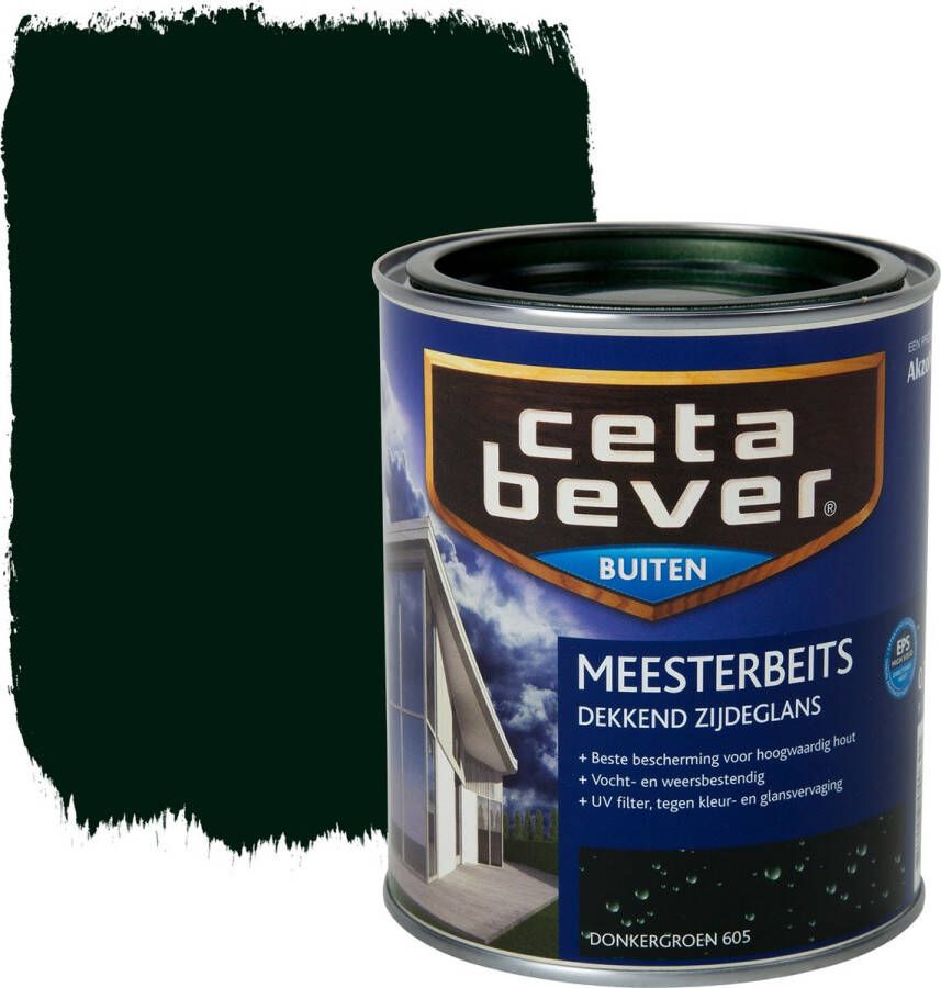 CetaBever Buiten Deur & Kozijn Meester Beits Zijdeglans Donker Groen 750 ml