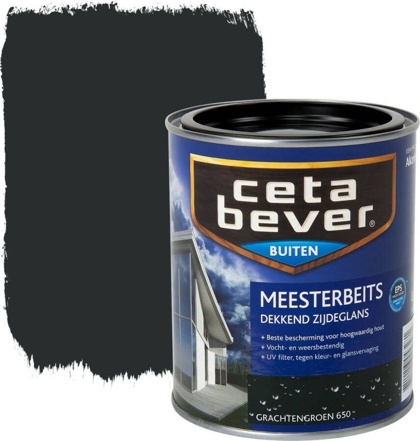 CetaBever Buiten Deur & Kozijn Meester Beits Zijdeglans Gracht Groen 750 ml