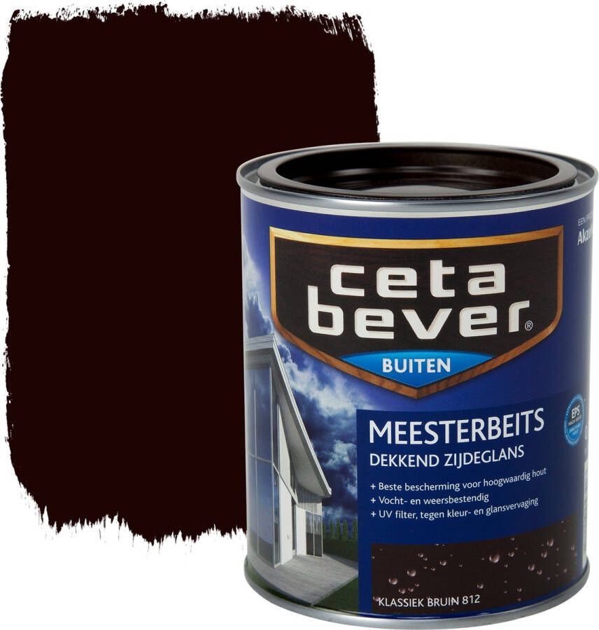 CetaBever Buiten Deur & Kozijn Meester Beits Zijdeglans Klassiek Bruin 750 ml