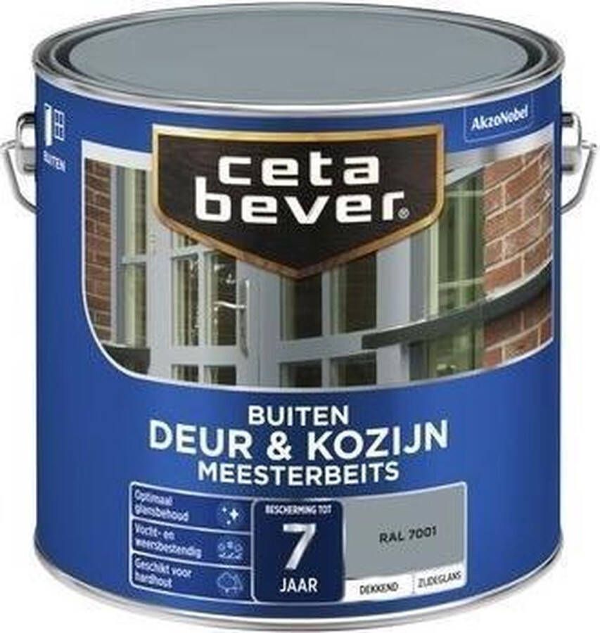 CetaBever Buiten Deur & Kozijn Meester Beits Zijdeglans RAL 7001 2 5 liter