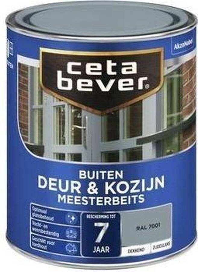 CetaBever Buiten Deur & Kozijn Meester Beits Zijdeglans RAL 7001 750 ml