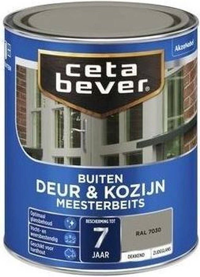 CetaBever Buiten Deur & Kozijn Meester Beits Zijdeglans RAL 7030 750 ml