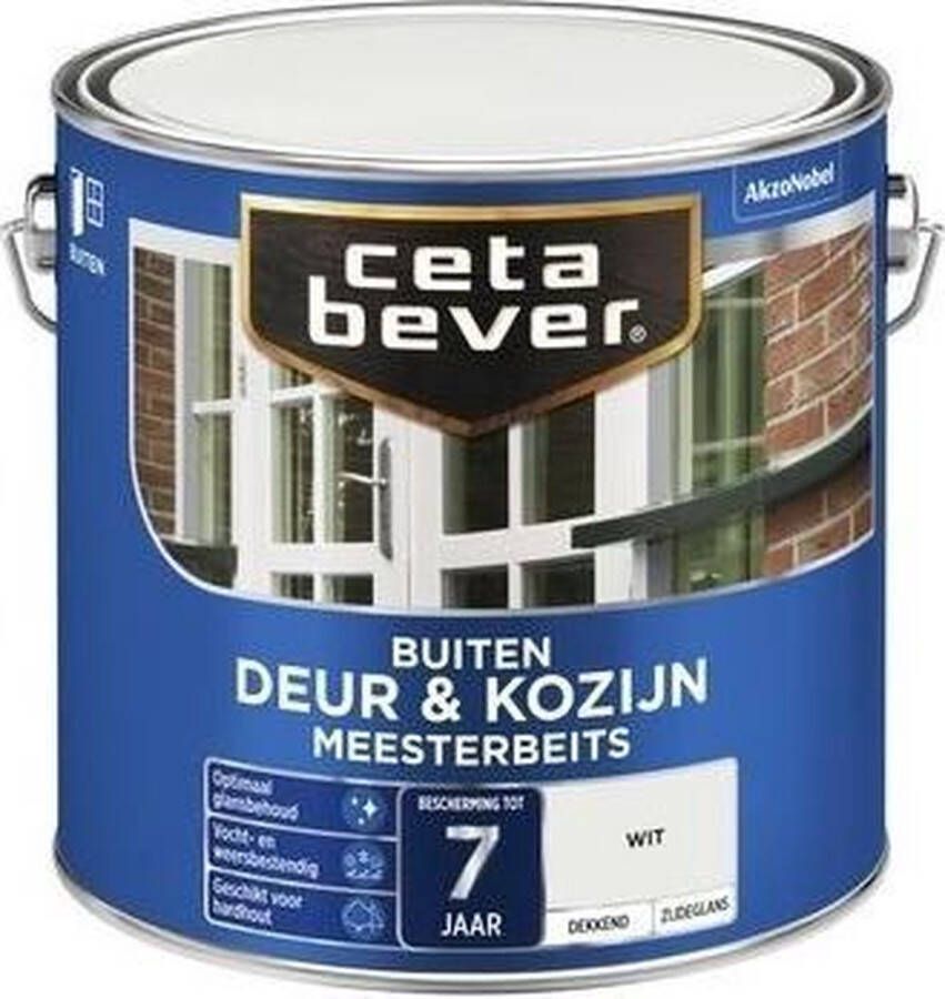 CetaBever Buiten Deur & Kozijn Meester Beits Zijdeglans Wit 2 5 liter