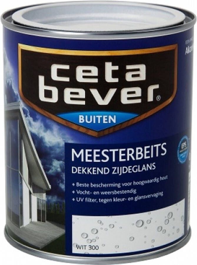 CetaBever Buiten Deur & Kozijn Meester Beits Zijdeglans Wit 750 ml