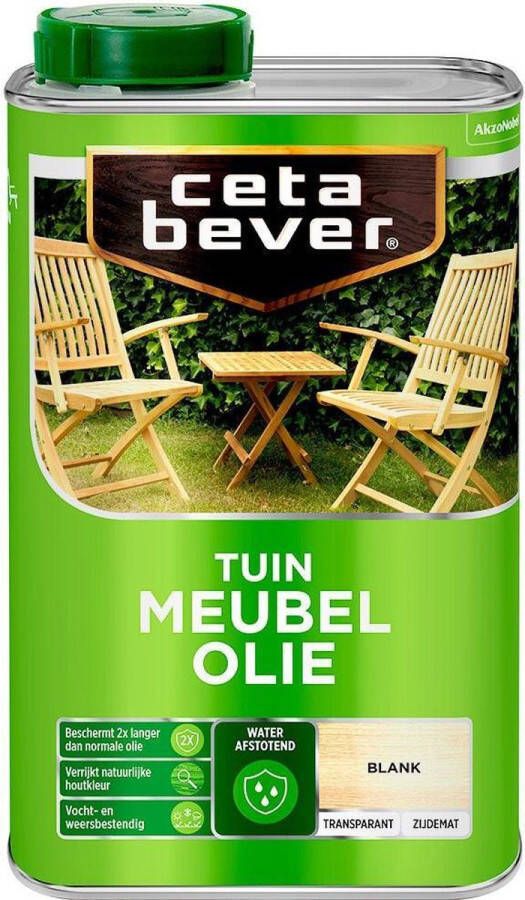 CetaBever Tuin Meubel Houtolie Zijdemat Blank 1 liter